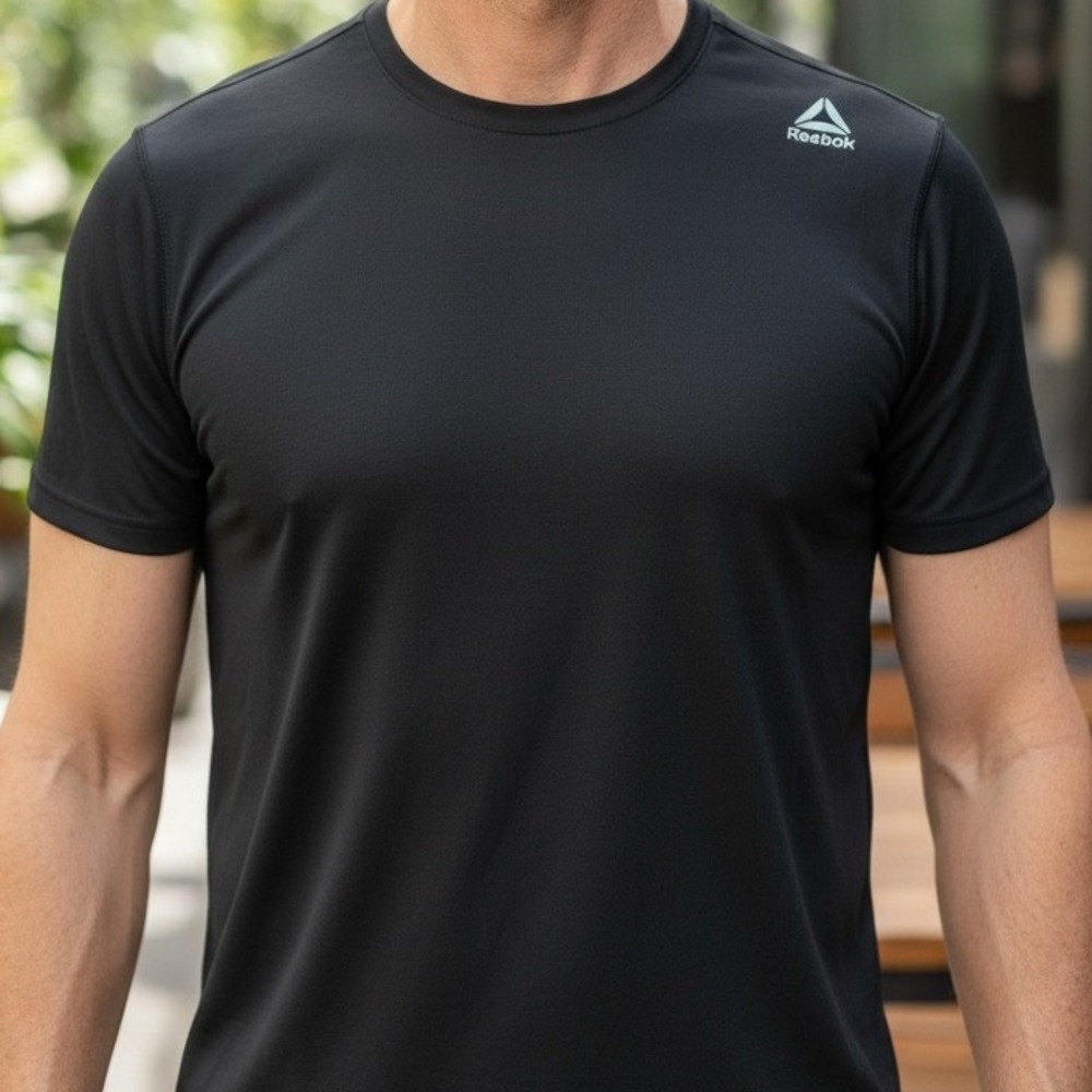 Reebok Supremium Tee‎ Mens XL Black Speedwick Athletic Training Shirt BP5388